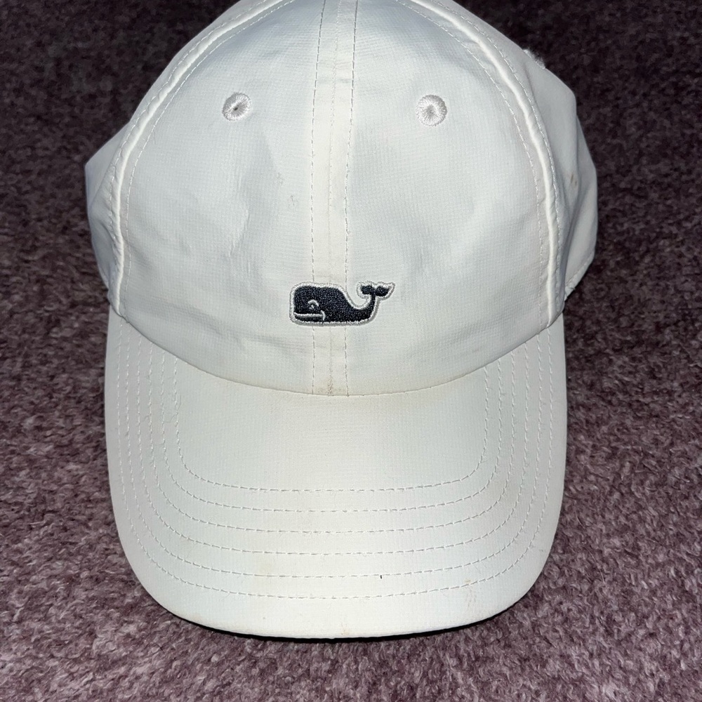 Vineyard Vines Cream Cap with Whale Emblem